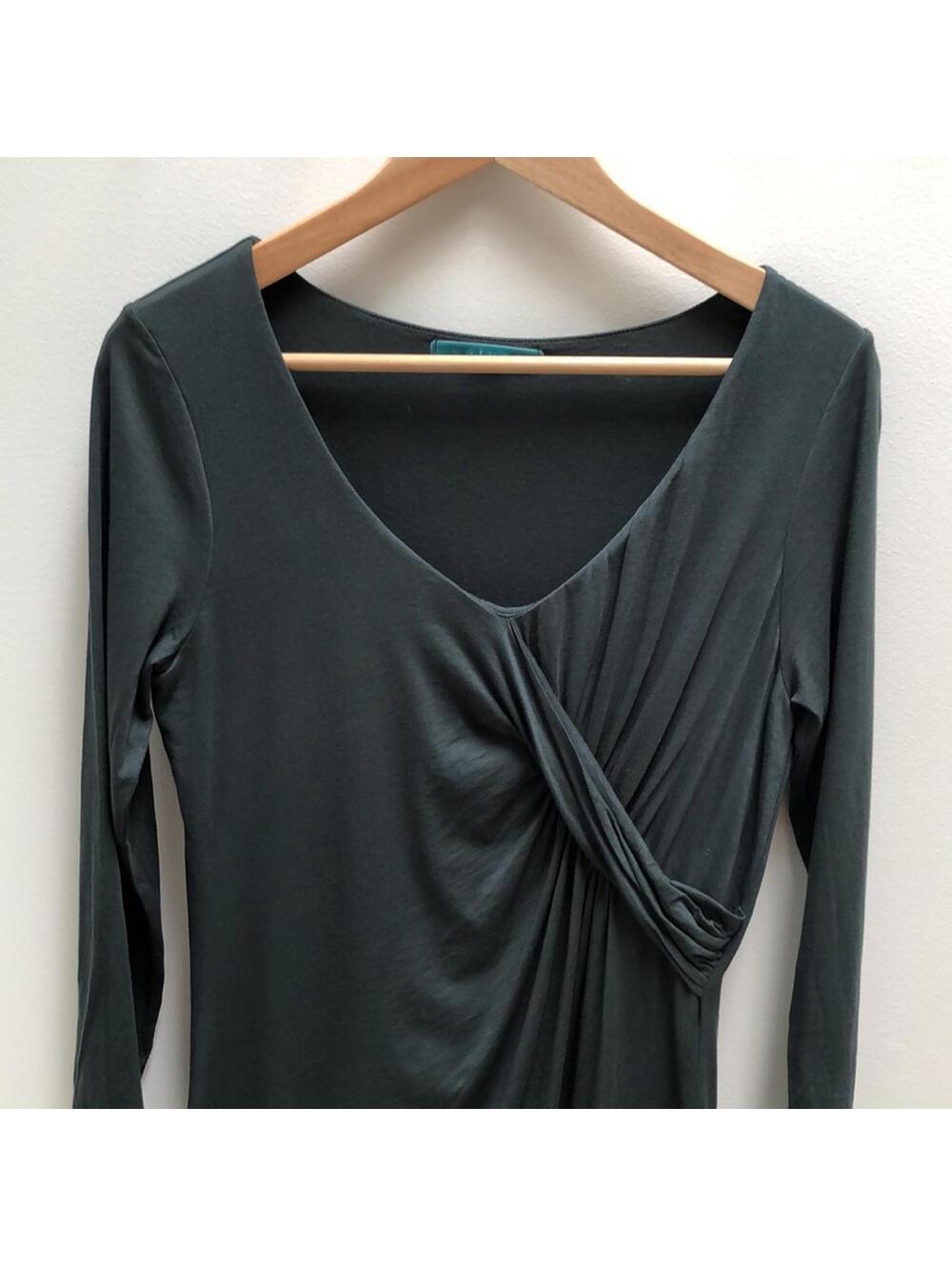 Velvet brand - wrap front long-sleeved dress - short - dark teal green -…